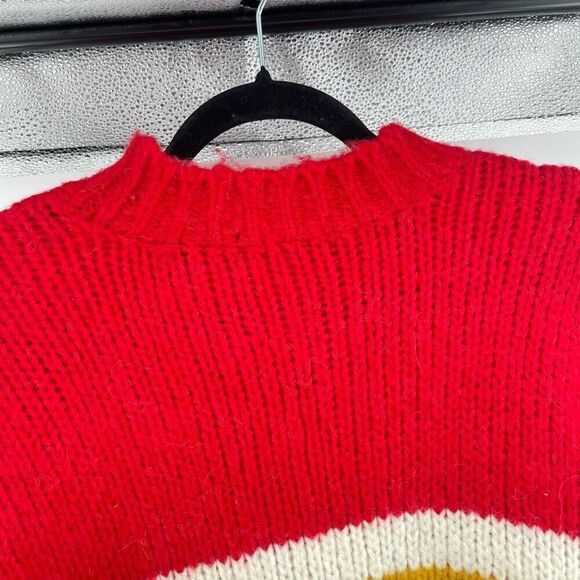 Sanctuary Multicolor Stripe Alpaca Wool Blend Crewneck Sweater Small Oversized - Picture 11 of 12